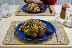 Falafel with vegetable slaw