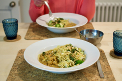 Tofu thai curry and noodles