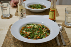 Miso vegetable and tofu broth