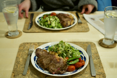 Organic sirloin of beef, salad