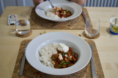 Imam bayildi styled aubergine and tomato