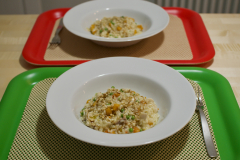 Risotto with butternut squash, pea and organic chicken