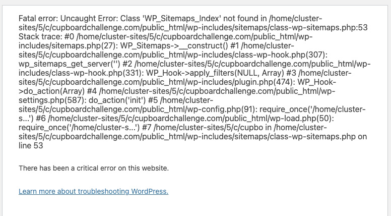 Wordpress error log